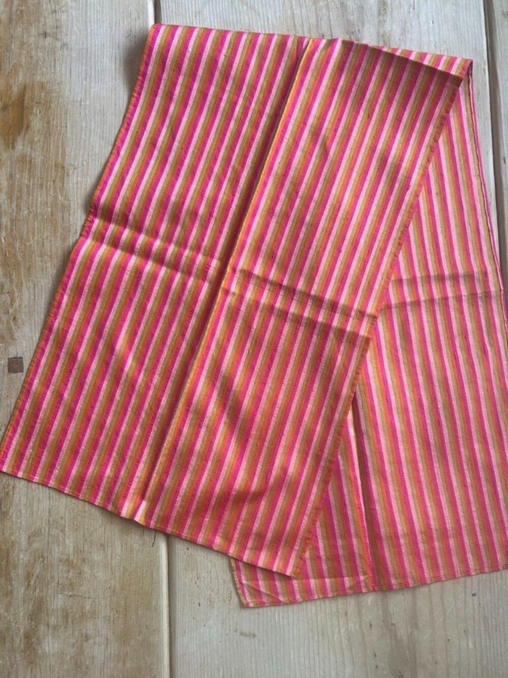 Vintage Thai Silk Co, Ltd, Hand Woven in Siam Vivid Color Silk Scarf 11" x 38"